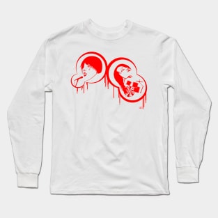 Two white red Long Sleeve T-Shirt